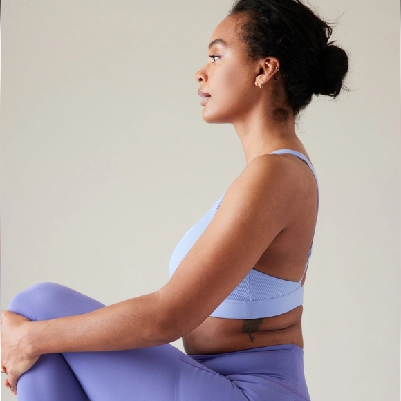ATHLETA | Exhale Rib Bra, Tempest Violet - Picture 8 of 10